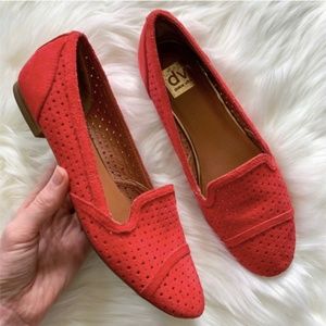 Dolce Vita Red Suede Perforated Slip-On Loafers